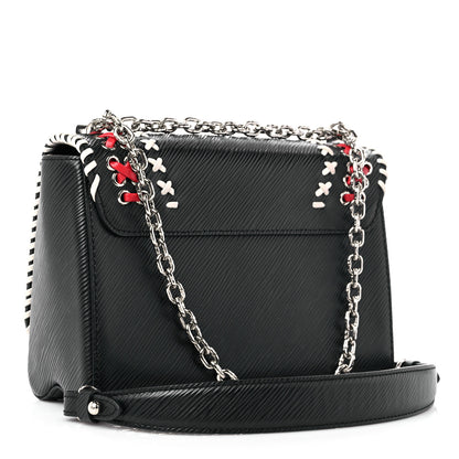 Louis Vuitton Epi Embroidered Twist Shoulder Bag MM Black 4 of 13