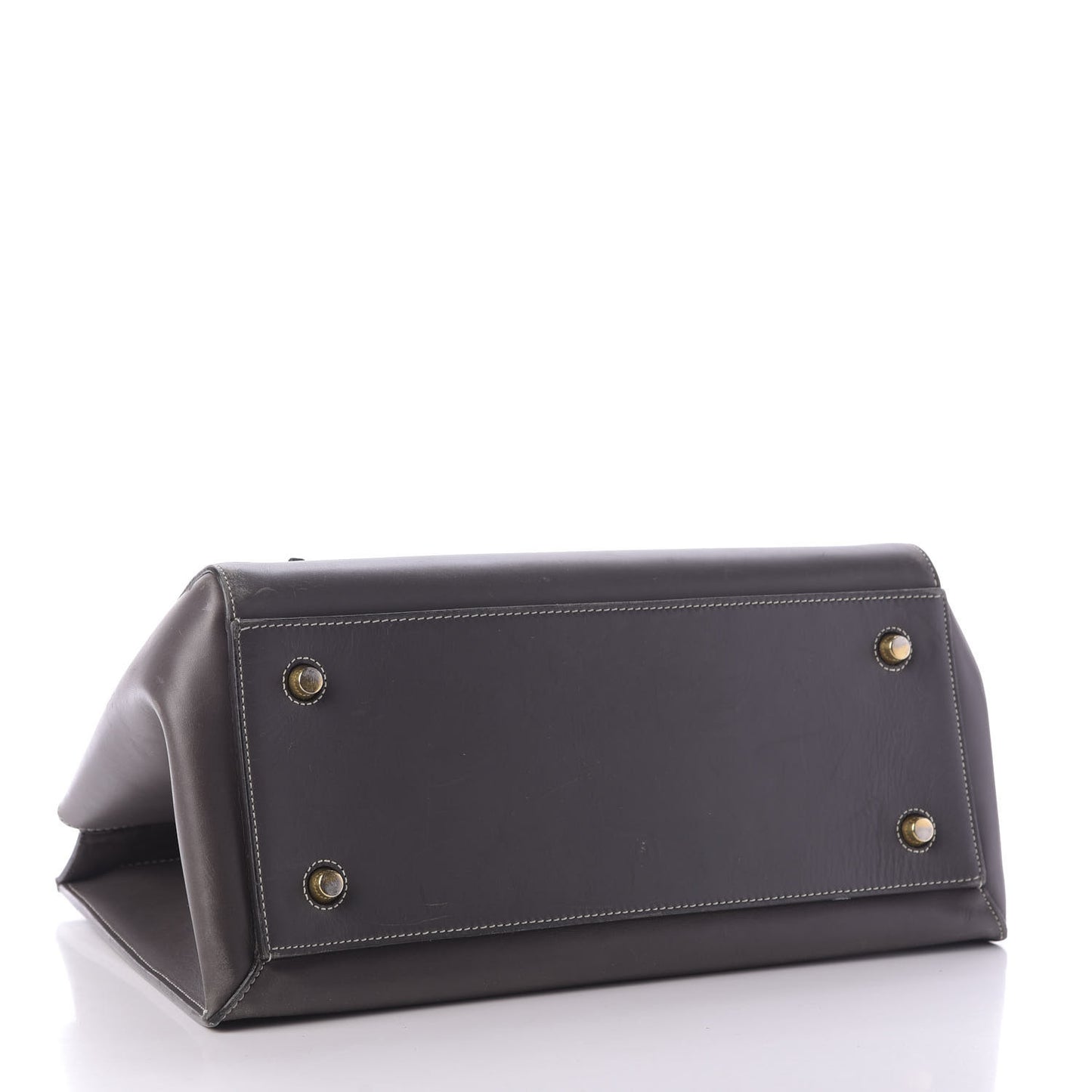 Smooth Calfskin Medium Edge Shoulder Bag Grey