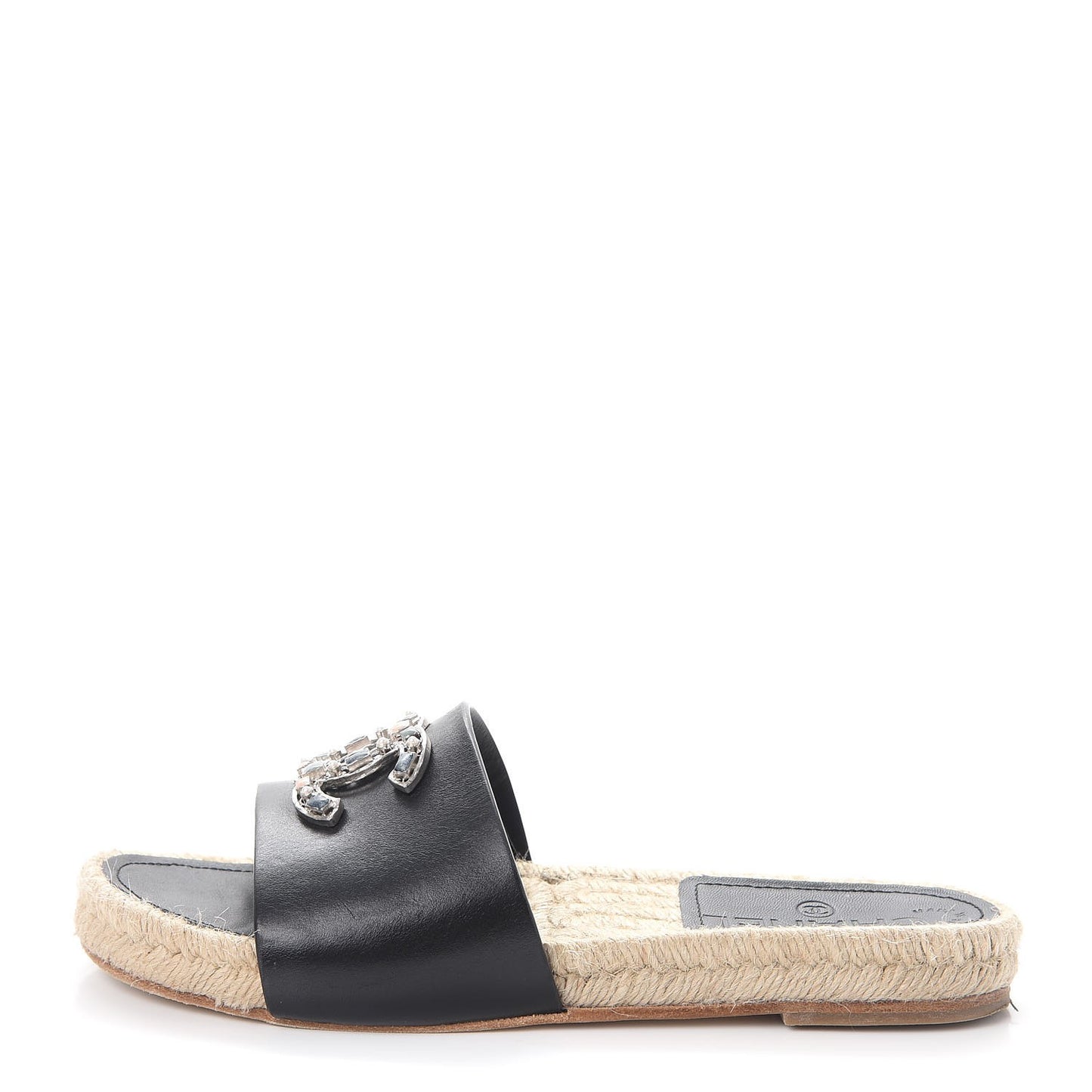 Calfskin Gripoix CC Espadrille Sandals 35.5 Black