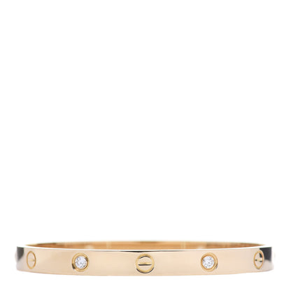 Cartier 18K Yellow Gold 4 Diamond LOVE Bracelet 18 1 of 7