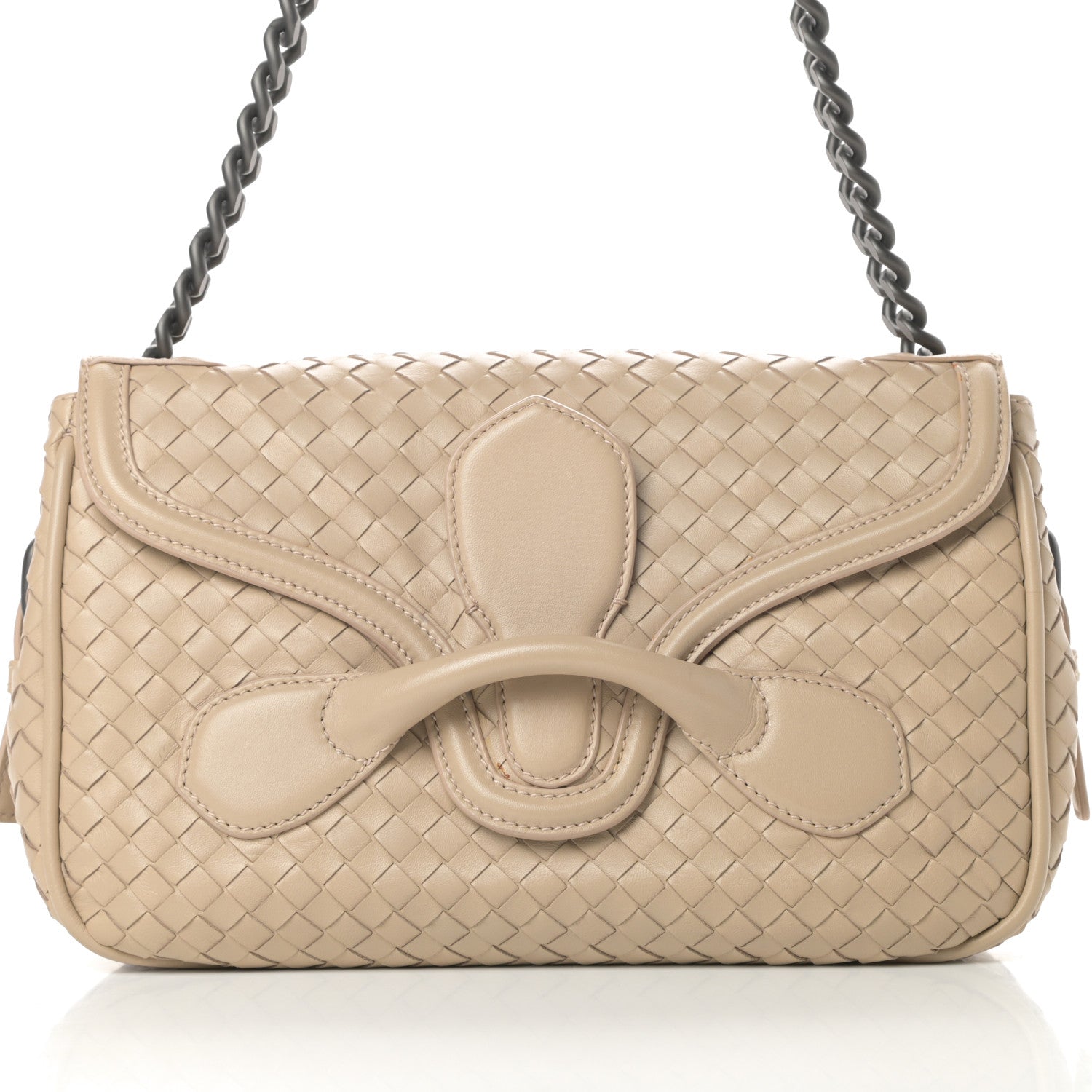 Bottega Veneta Nappa Intrecciato Rialto Shoulder Bag Nude 8 of 11