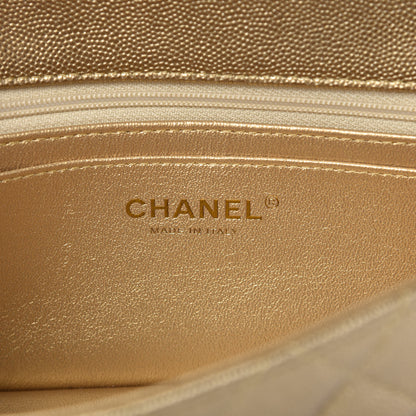 Chanel Metallic Caviar Quilted Mini Top Handle Rectangular Flap Gold 8 of 10