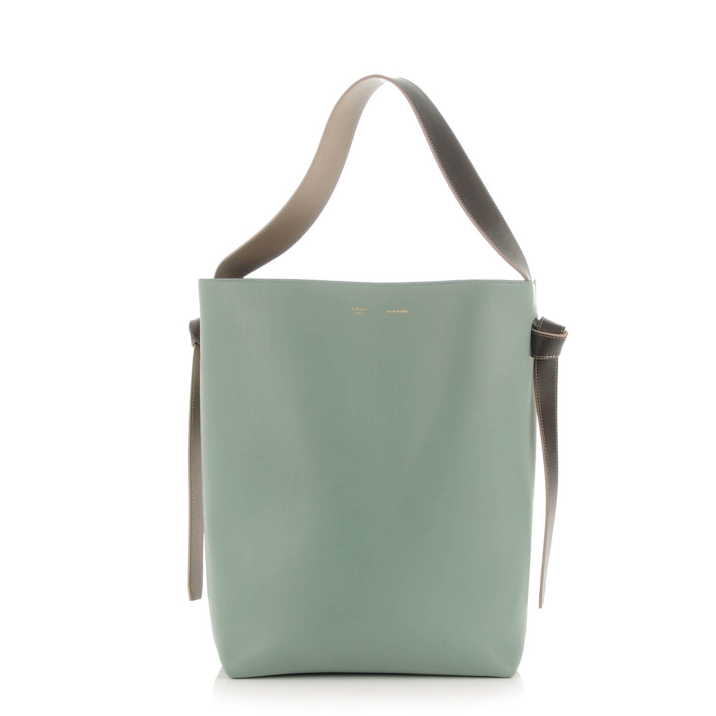 Shiny Smooth Calfskin Small Twisted Cabas Jade Forest