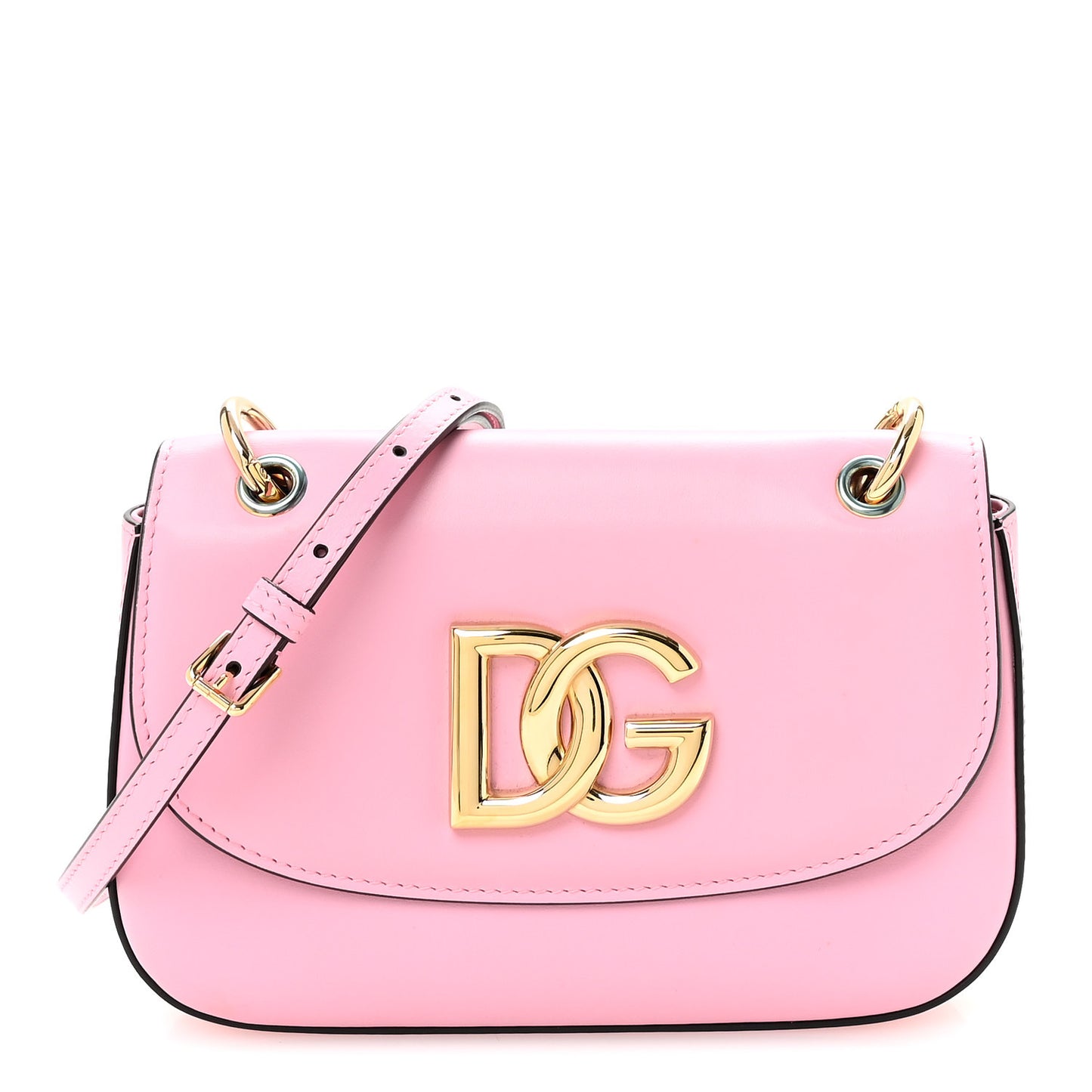 Calfskin 3.5 Flap Crossbody Bag Pink