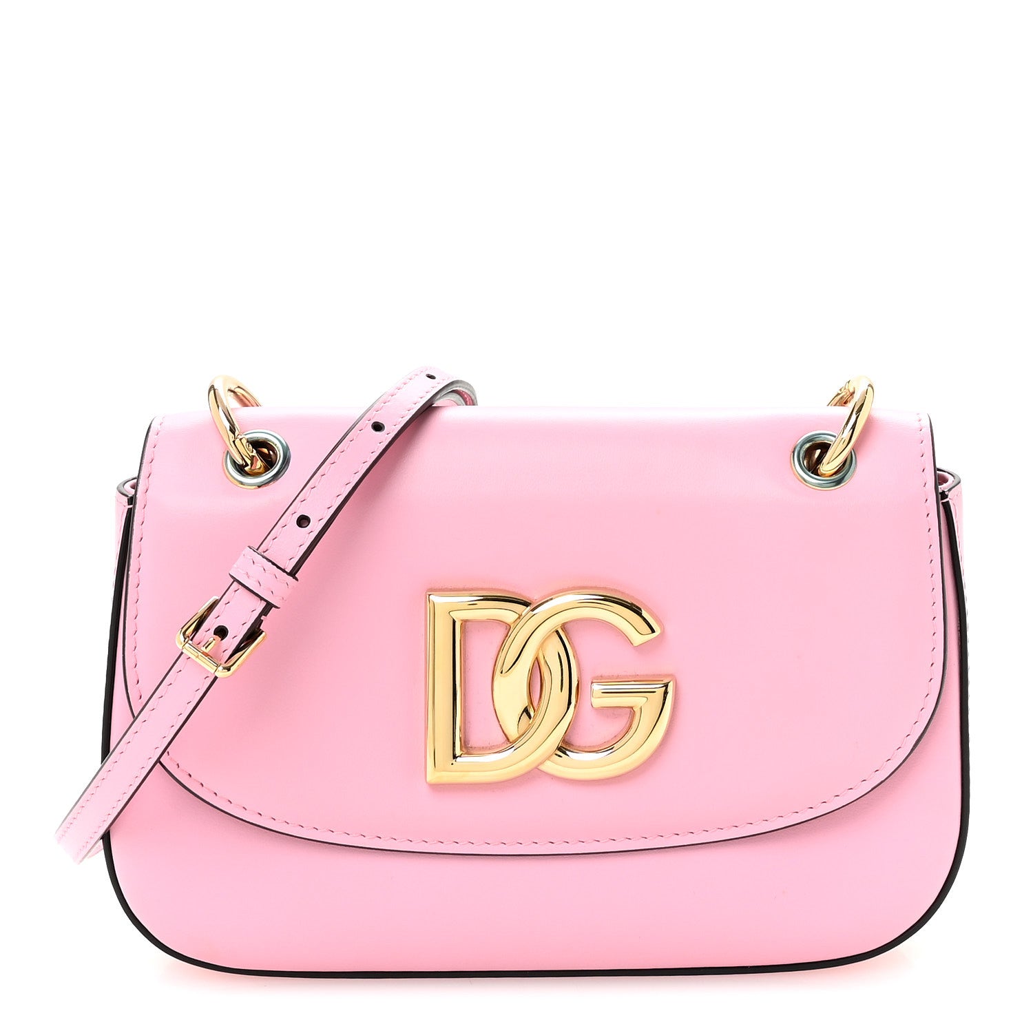 Dolce & Gabbana Calfskin 3.5 Flap Crossbody Bag Pink 1 of 9