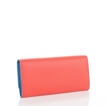 Fendi Vitello Elite Crystal Eye Monster Continental Wallet Royal Blue Papavero Multicolor 3 of 7