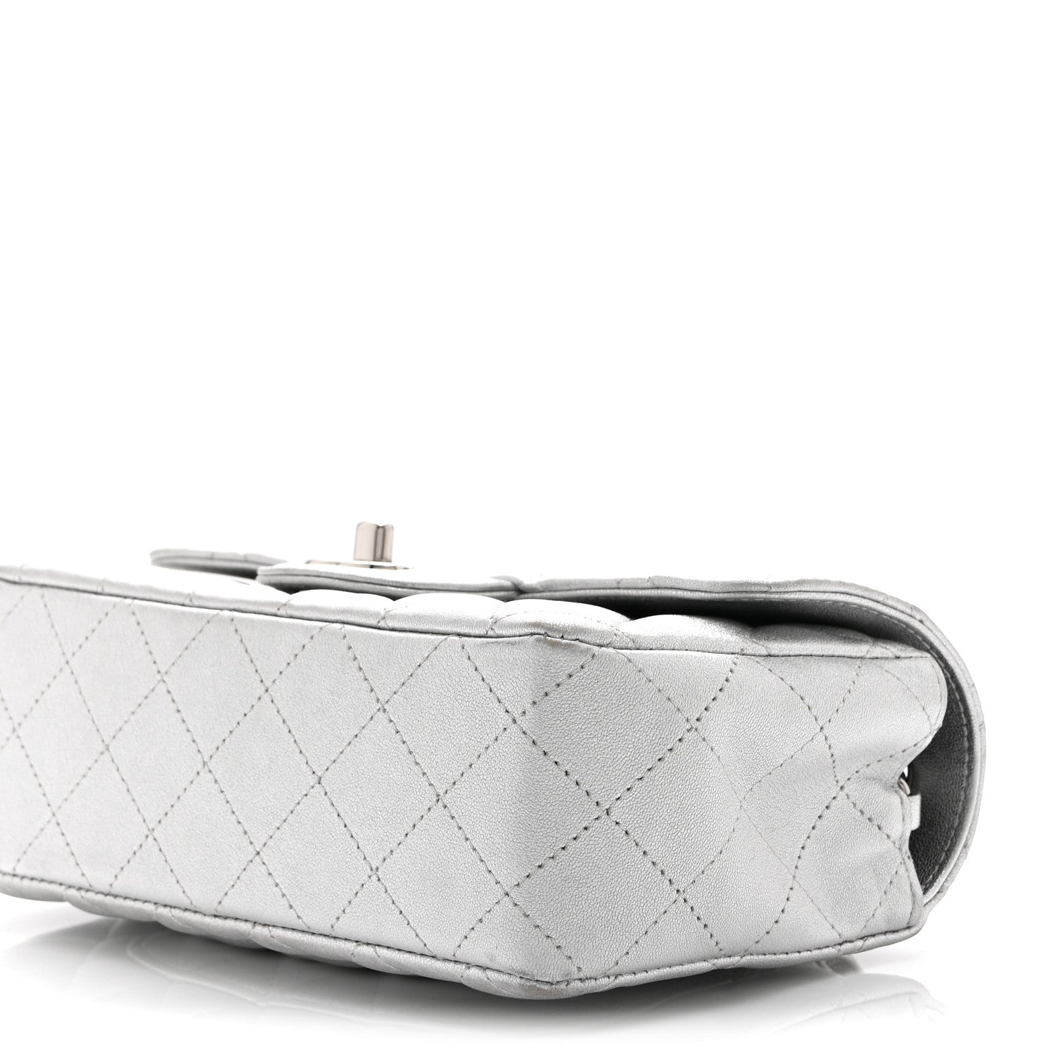 Chanel Metallic Lambskin Quilted Mini Rectangular Flap Silver 10 of 11