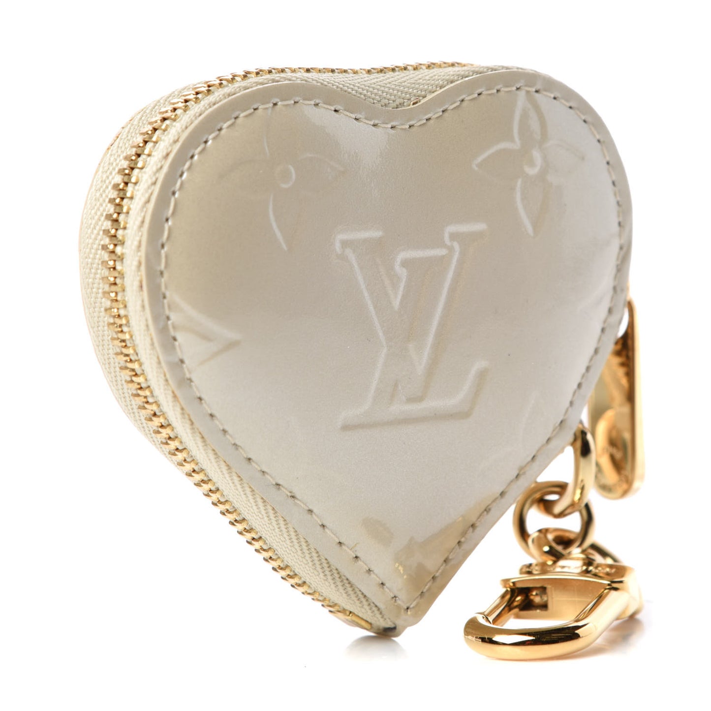 Vernis Heart Coin Purse Blanc Corail