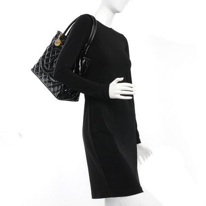 Chanel Patent Medallion Tote Black 2 of 7