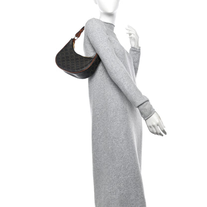 Celine Triomphe Canvas Calfskin Ava Shoulder Bag Tan 2 of 11