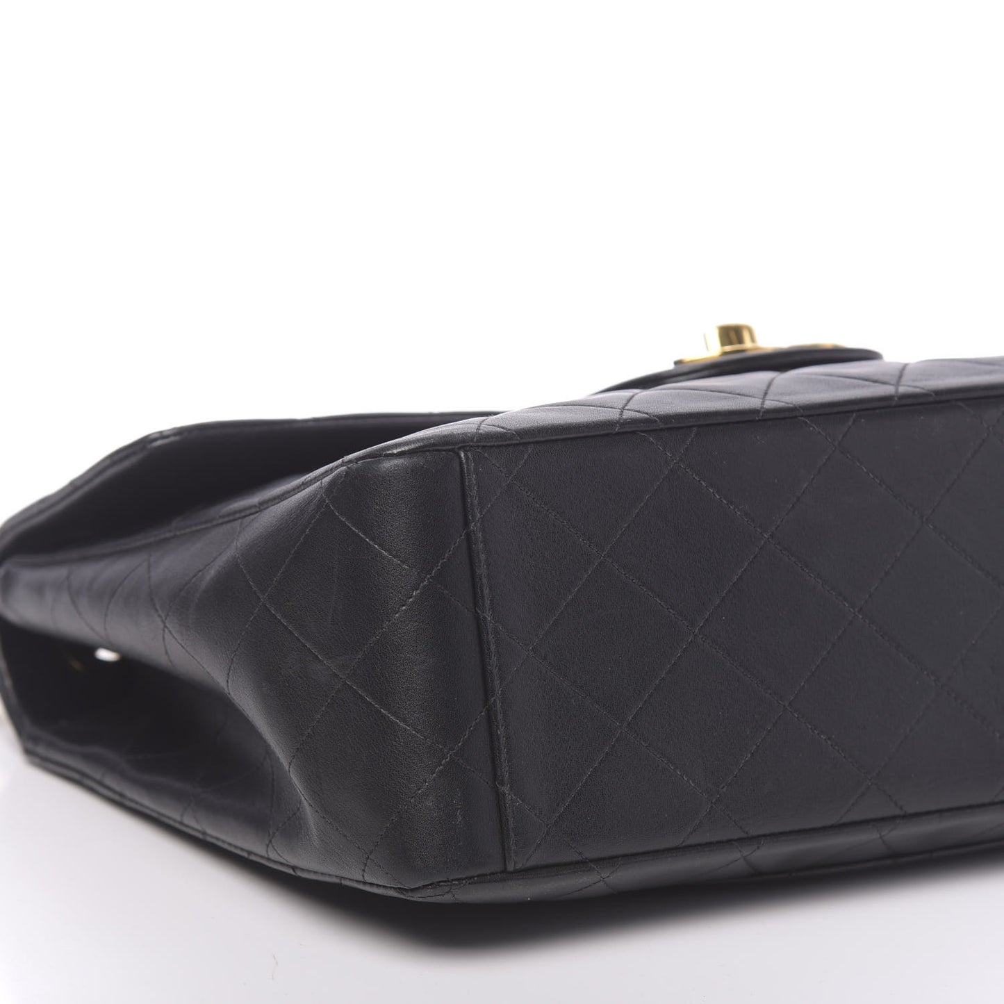 Lambskin Quilted XL Jumbo Single Flap Black