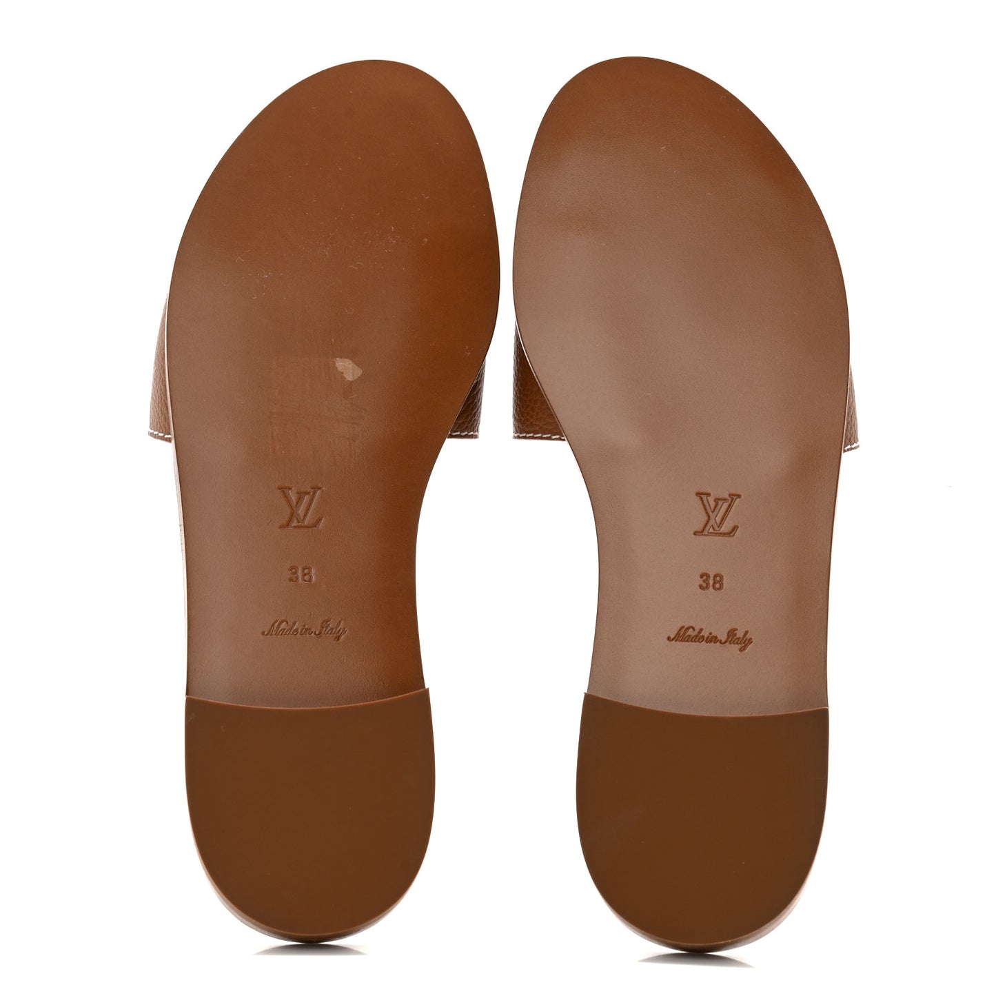 Calfskin Lock It Flat Mule 38 Cognac