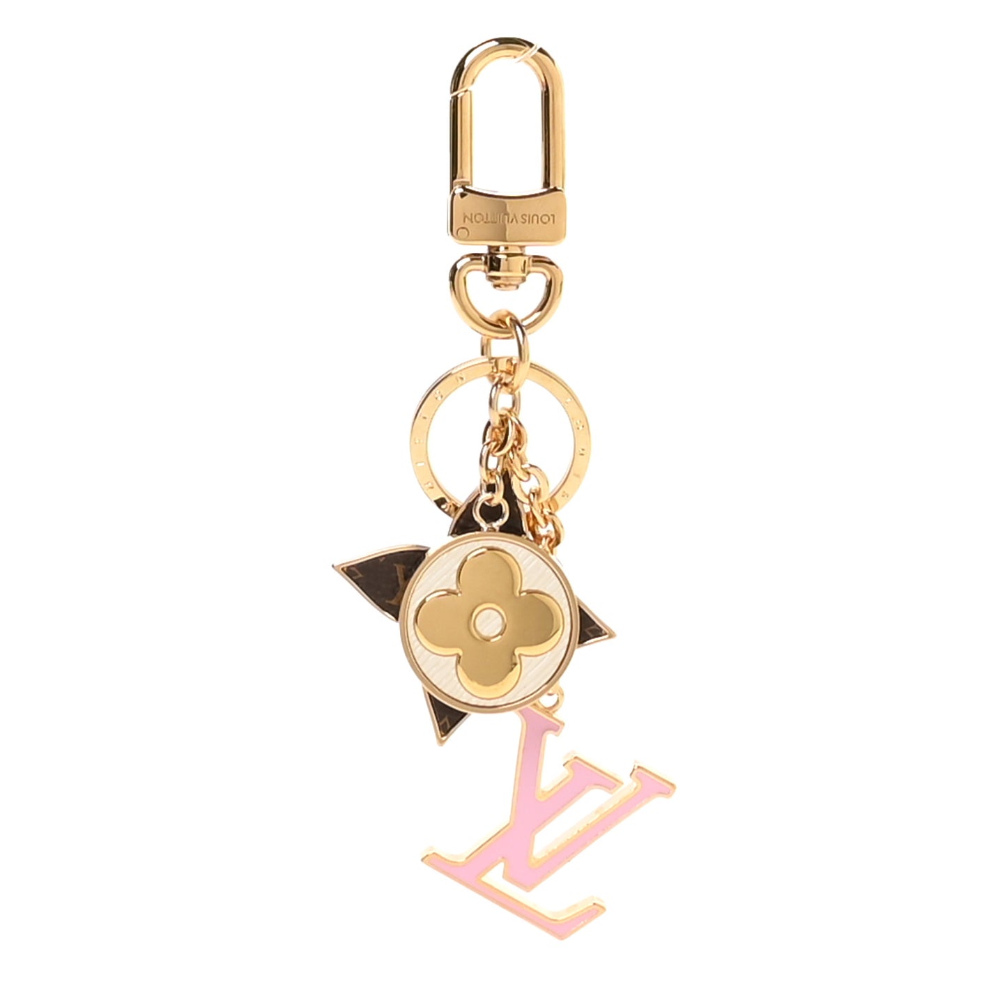 Metal Monogram Epi Spring Street Bag Charm Key Holder Gold