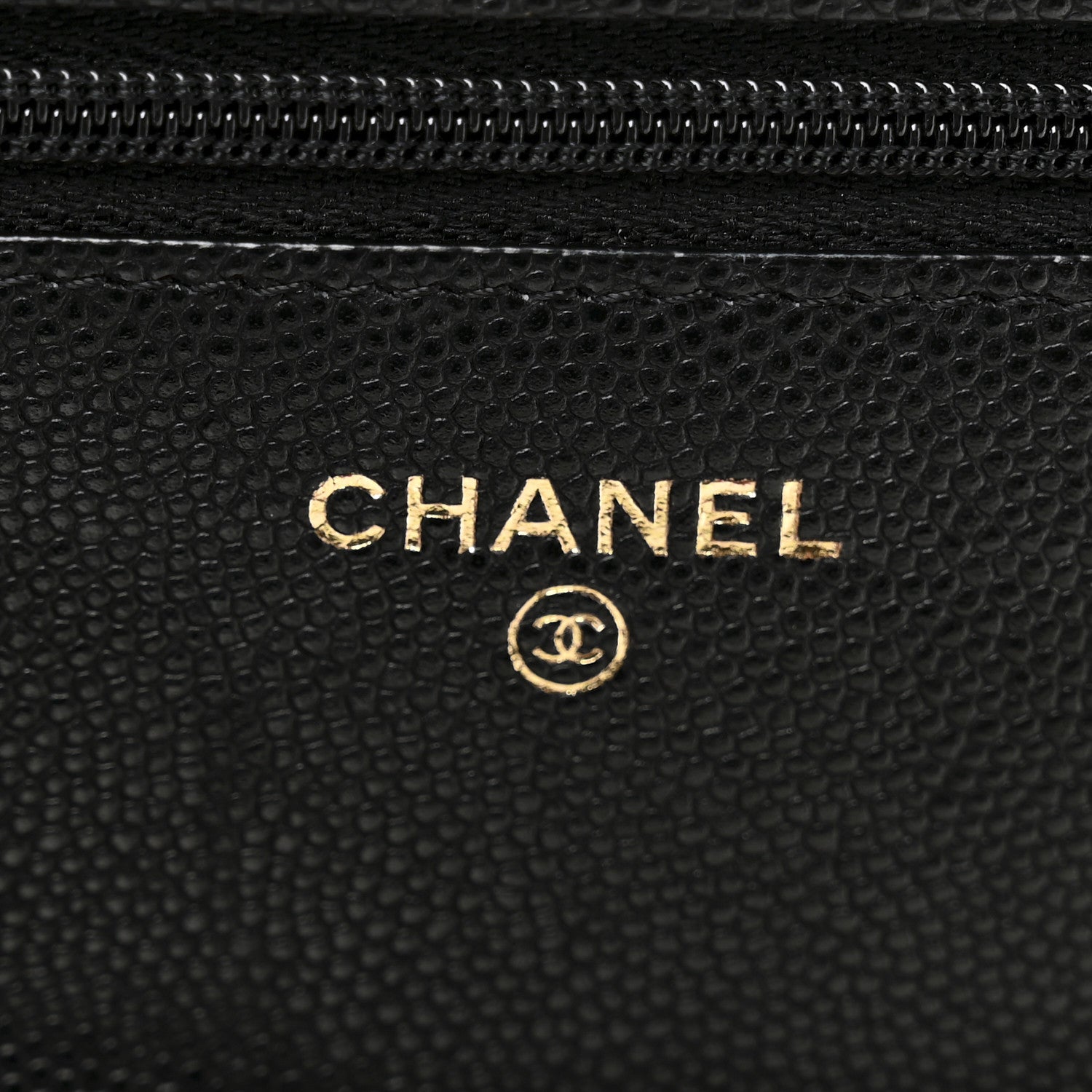 Chanel Caviar Quilted Perforated Metal CC Wallet On Chain WOC Black 6 of 13