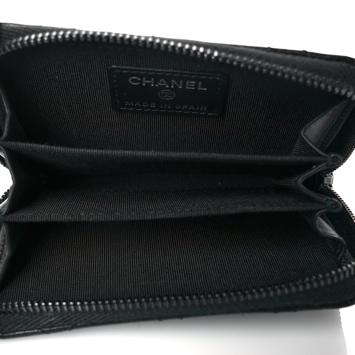 Chanel Calfskin Quilted Zip Coin Purse So Black 5 of 8