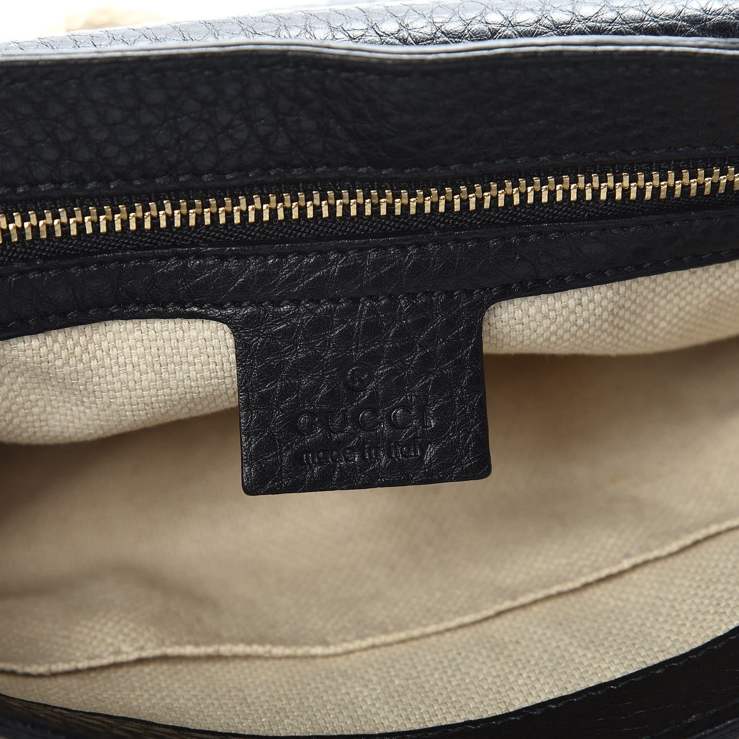 Pebbled Calfskin Medium Soho Flap Crossbody Black
