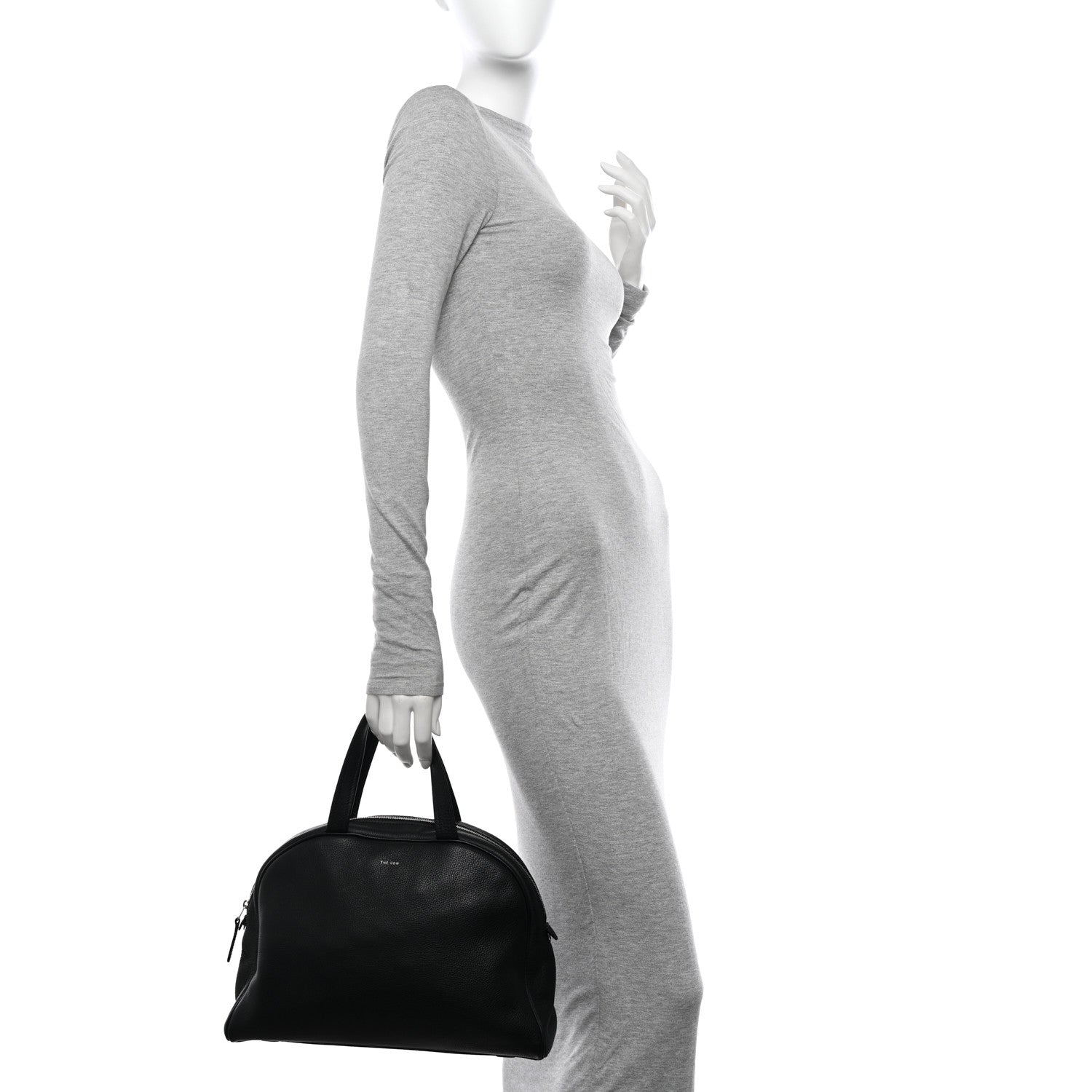 The Row Grained Calfskin Soft Bowling Bag Black 2 of 14