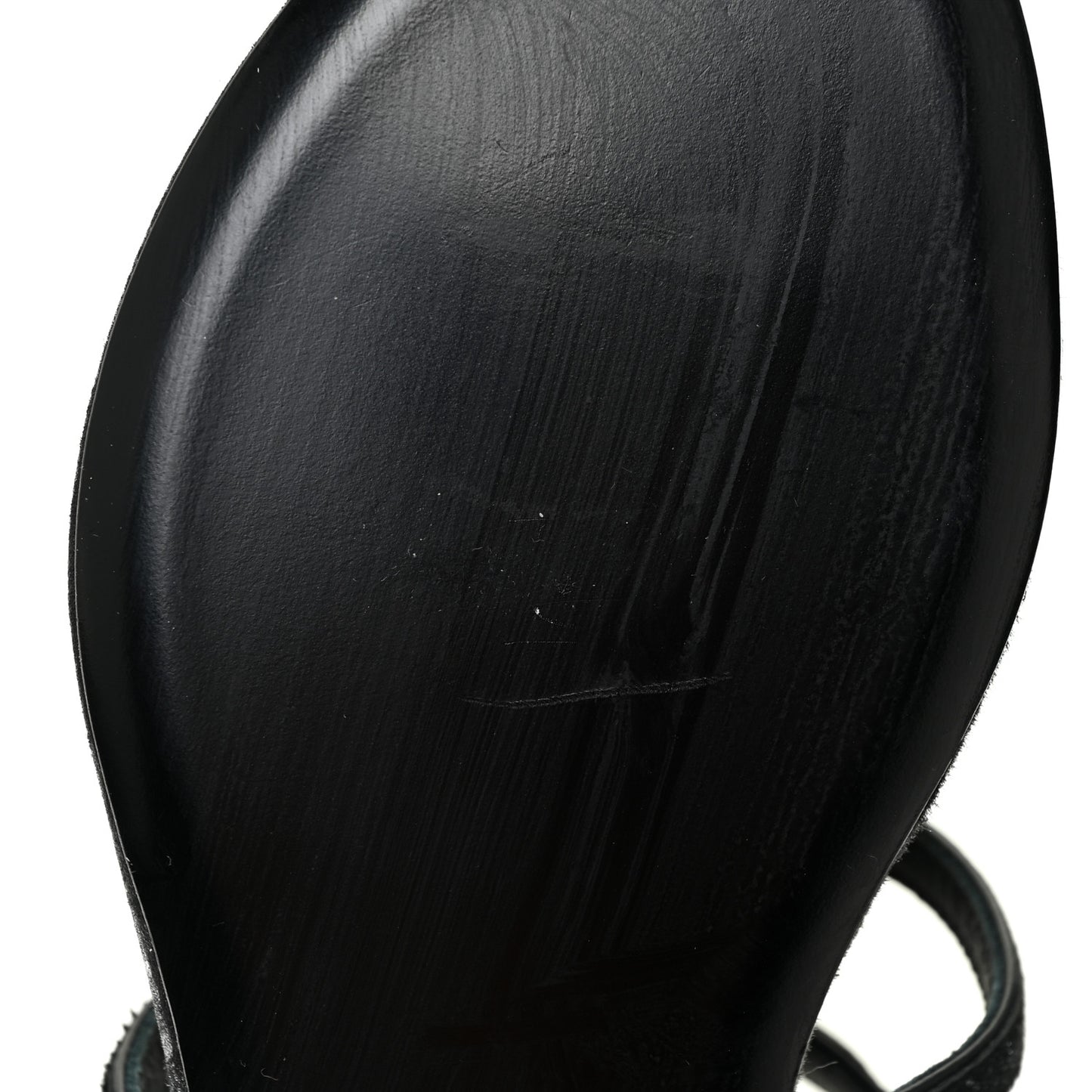 Metallic Calfskin Pony Hair CC Sandals 37 Black