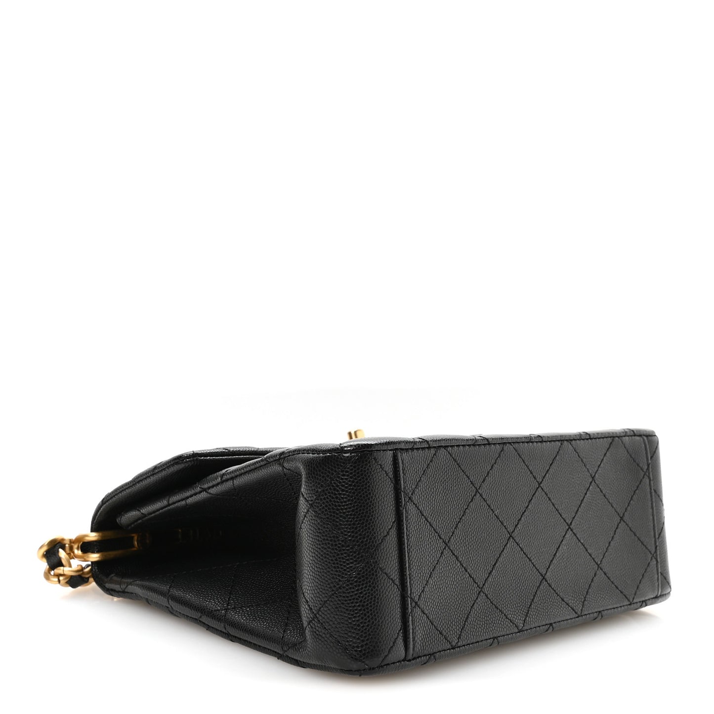 Caviar Quilted 31 Rue Cambon Top Handle Flap Black