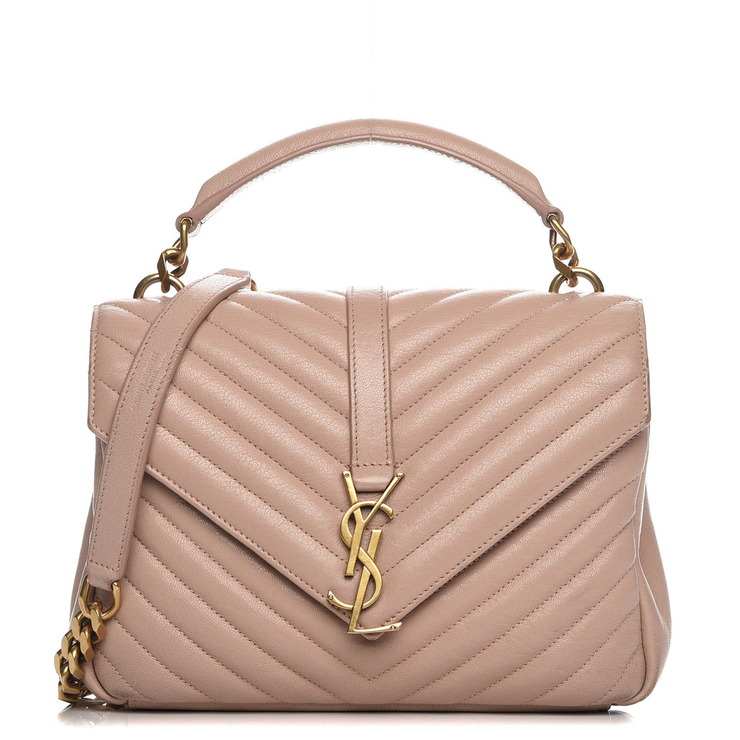 Sheepskin Matelasse Chevron Monogram Medium College Bag Fard
