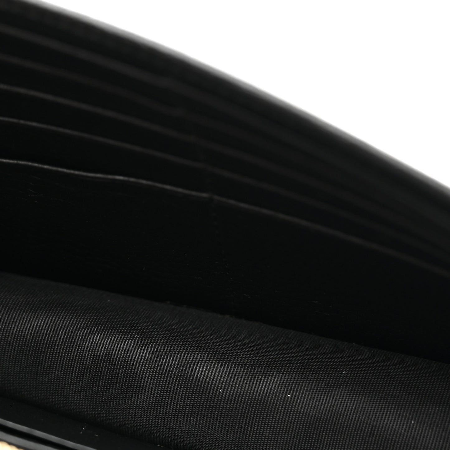 Dollar Calfskin Interlocking G Chain Wallet Black