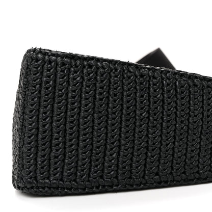 Prada Yarn Raffia Effect Crochet Triangle Shoulder Bag Black 11 of 12