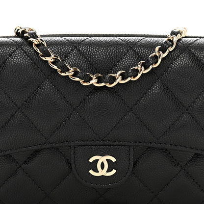 Chanel Caviar Quilted Flap Phone Holder With Chain Black 5 of 12