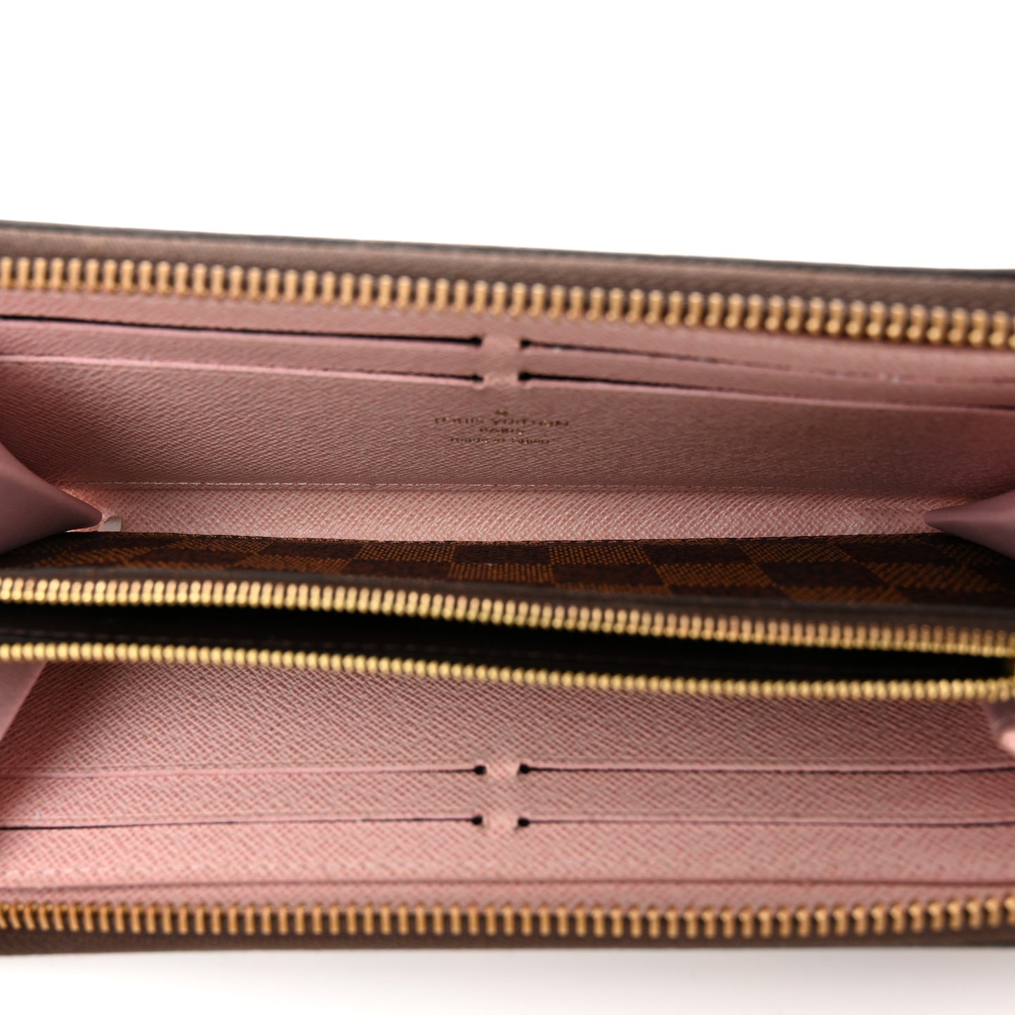Damier Ebene Clemence Wallet Rose Ballerine