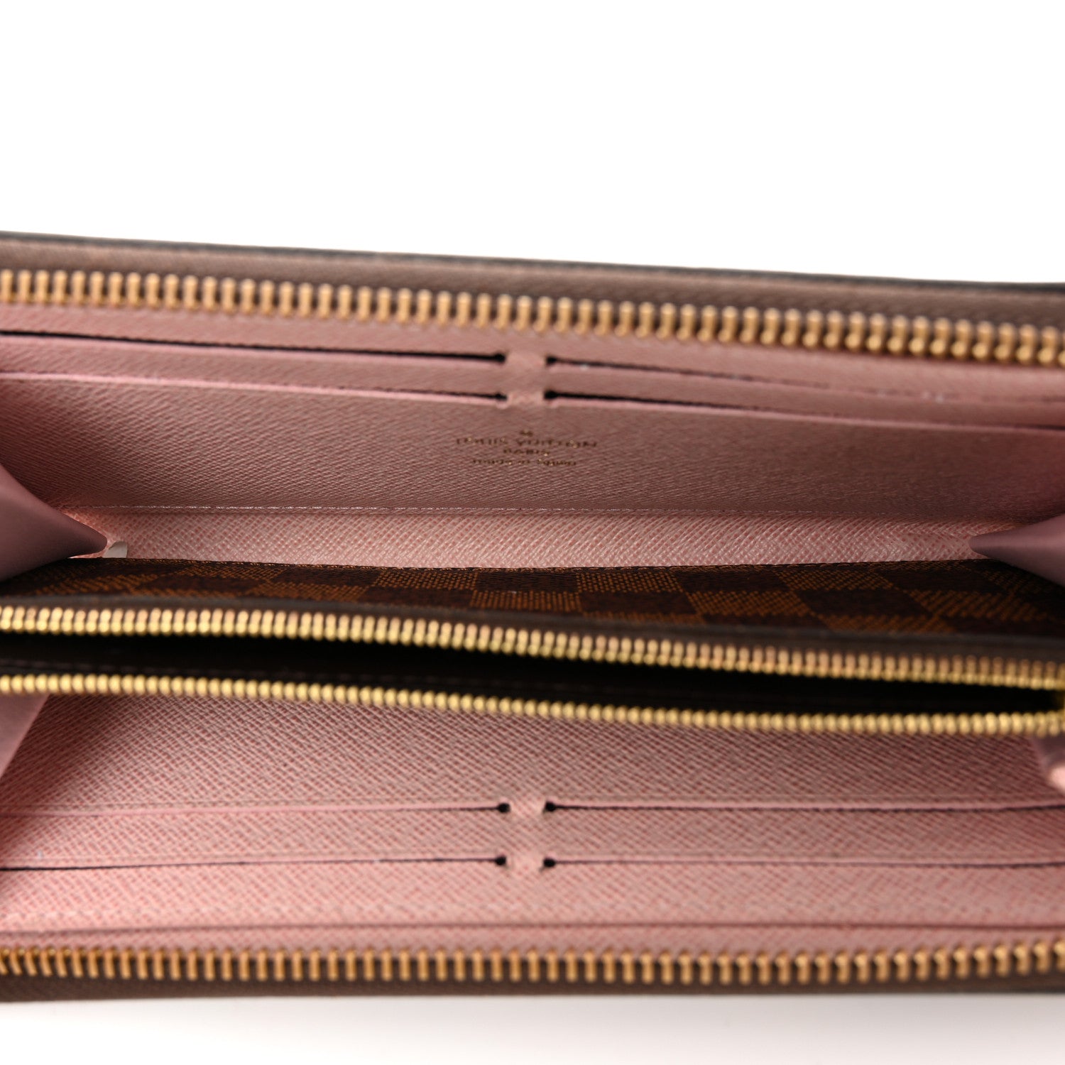 Louis Vuitton Damier Ebene Clemence Wallet Rose Ballerine 5 of 8
