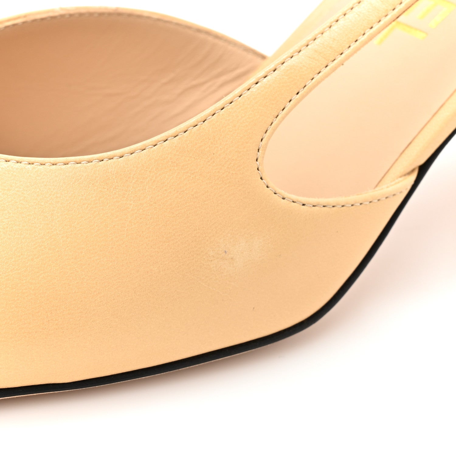 Chanel Goatskin Grosgrain Cap Toe CC Slingback Pumps 40 Beige Black 10 of 12
