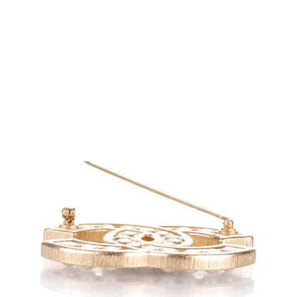 Chanel Pearl CC Brooch Gold 3 of 4