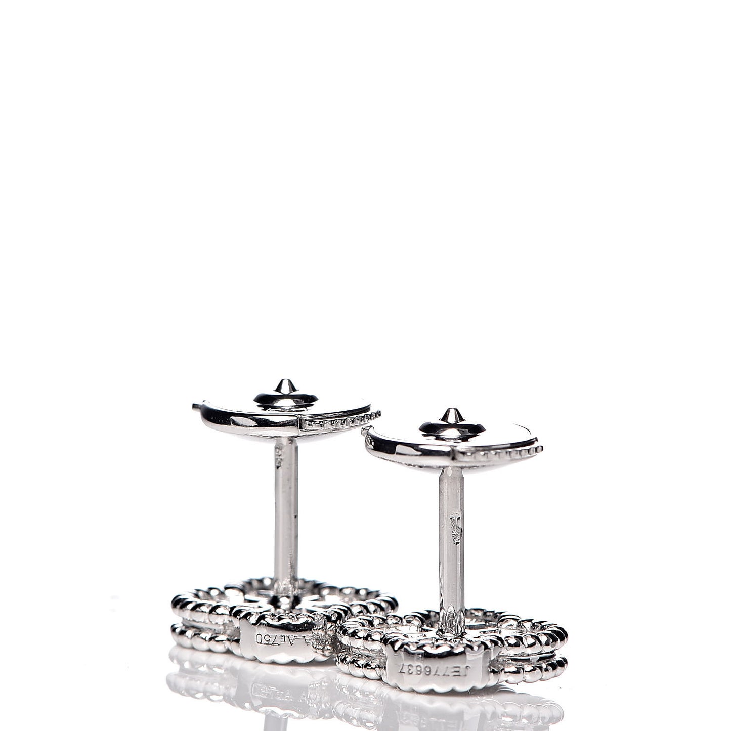 18K White Gold Diamond Sweet Alhambra Earrings