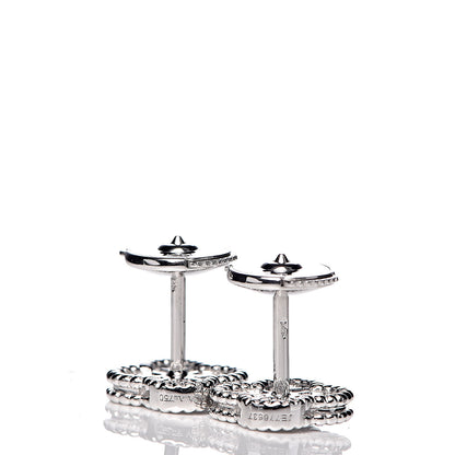 Van Cleef & Arpels 18K White Gold Diamond Sweet Alhambra Earrings 3 of 5