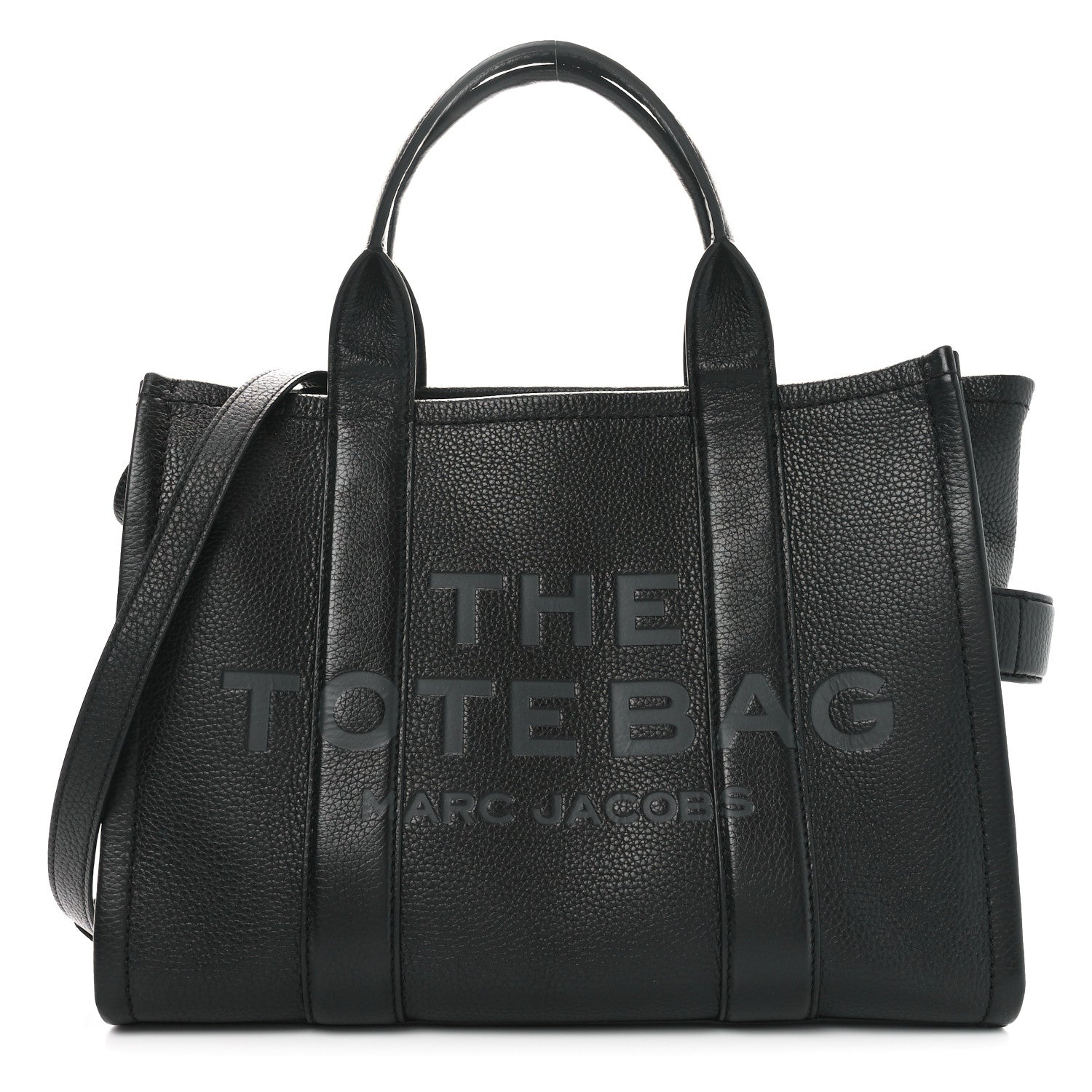 Marc Jacobs Grained Calfskin Medium The Tote Bag Black 1 of 9
