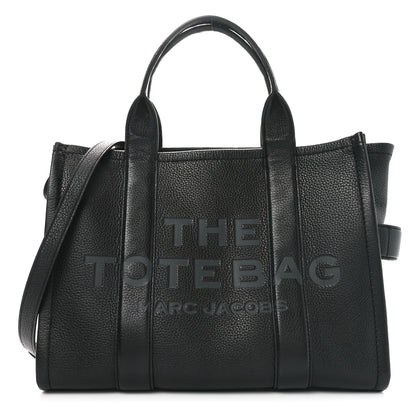 Marc Jacobs Grained Calfskin Medium The Tote Bag Black 1 of 9