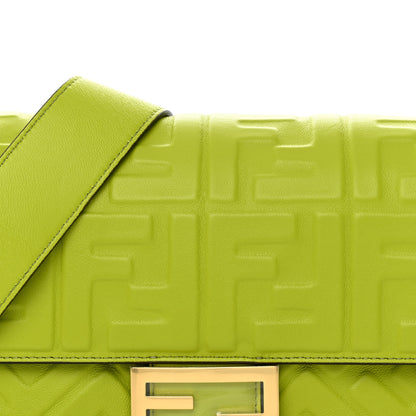 Fendi Nappa FF 1974 Embossed Baguette Wasabi 7 of 9