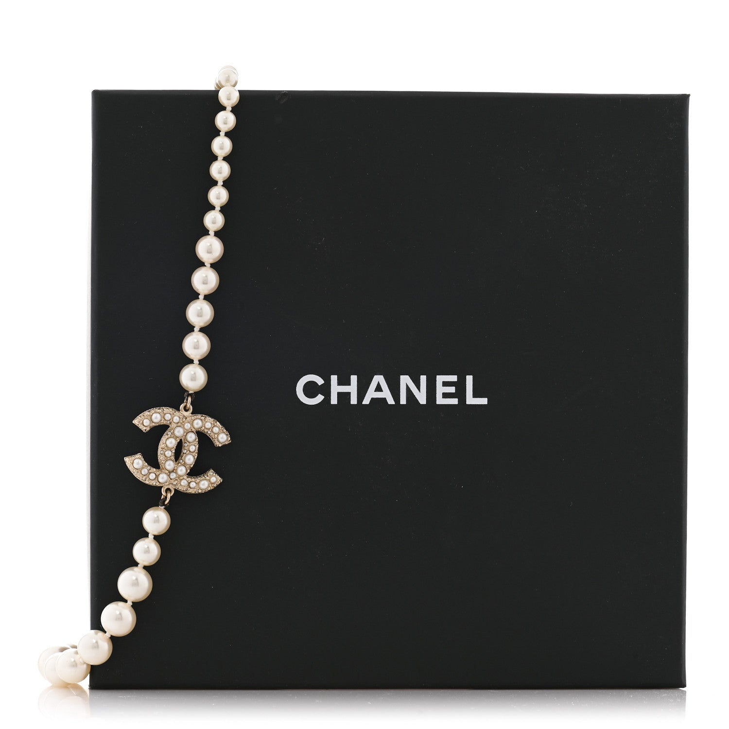 Chanel Pearl CC 100th Anniversary Necklace Light Gold 8 of 8