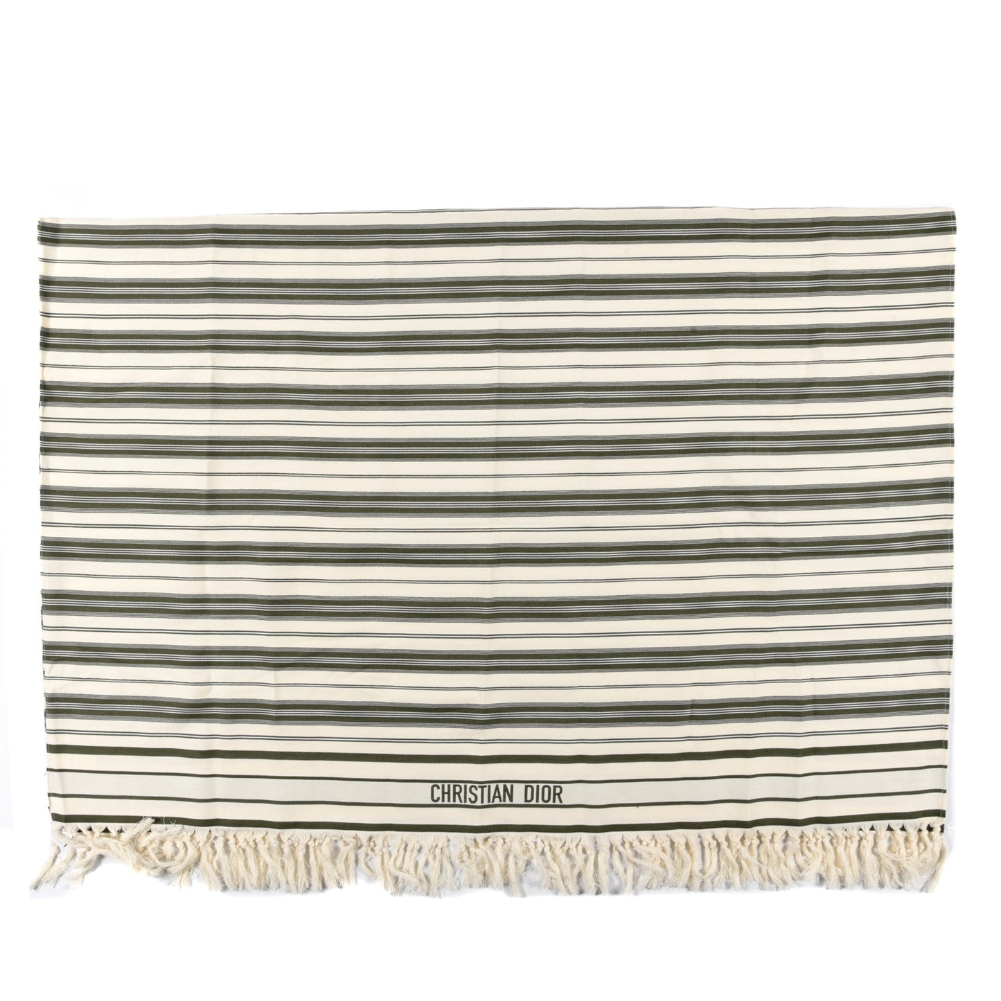 Cotton Striped Towel Green