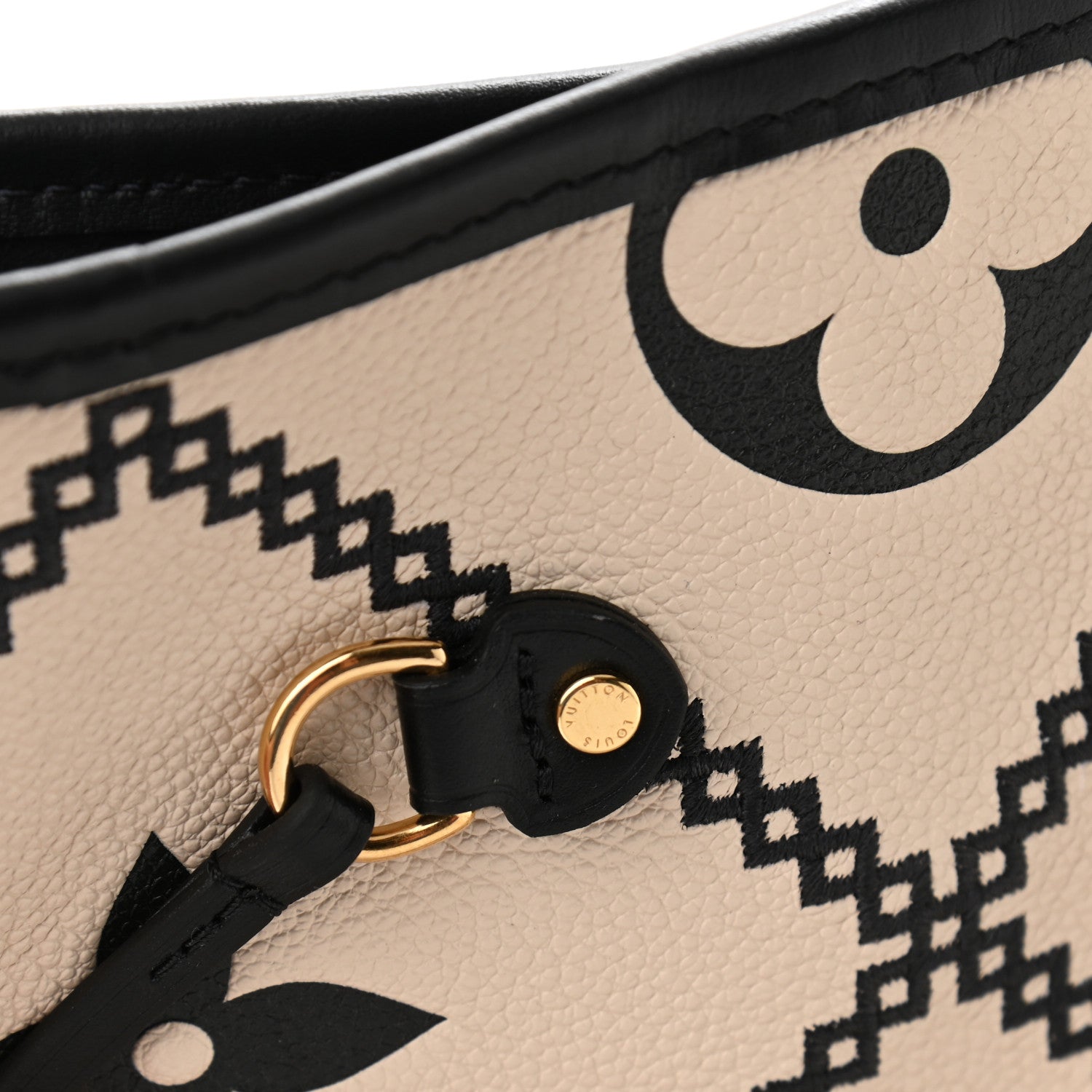 Louis Vuitton Empreinte Monogram Giant Broderies Neverfull MM Cream Black 9 of 9
