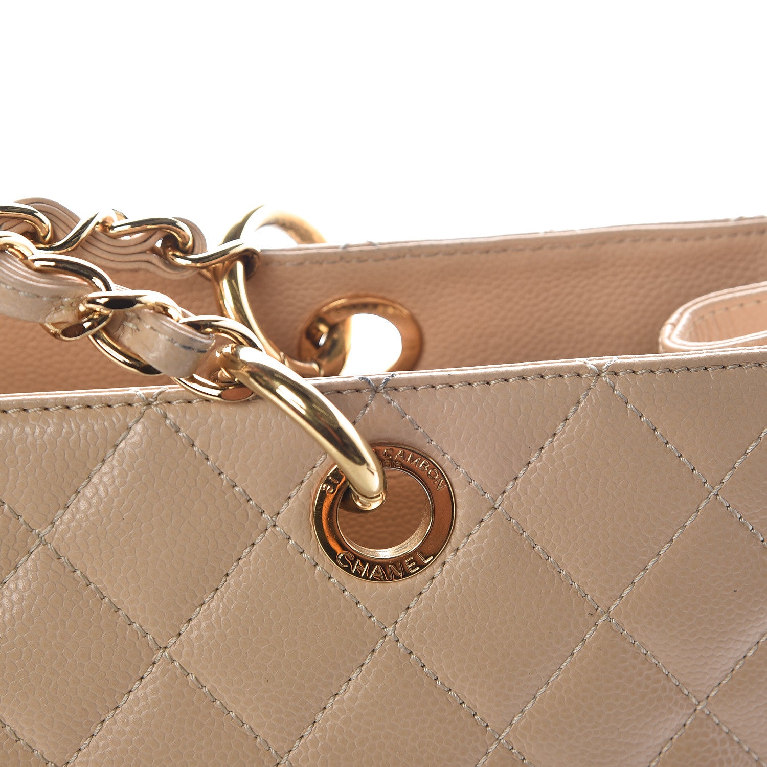Chanel Caviar Quilted Grand Shopping Tote GST Beige Clair 19 of 21