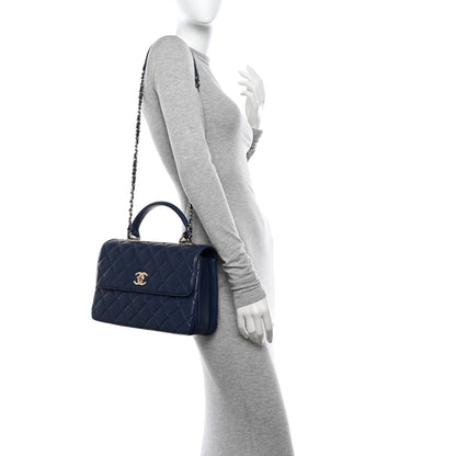 Chanel Lambskin Quilted Medium Trendy CC Flap Dual Handle Bag Blue 2 of 11