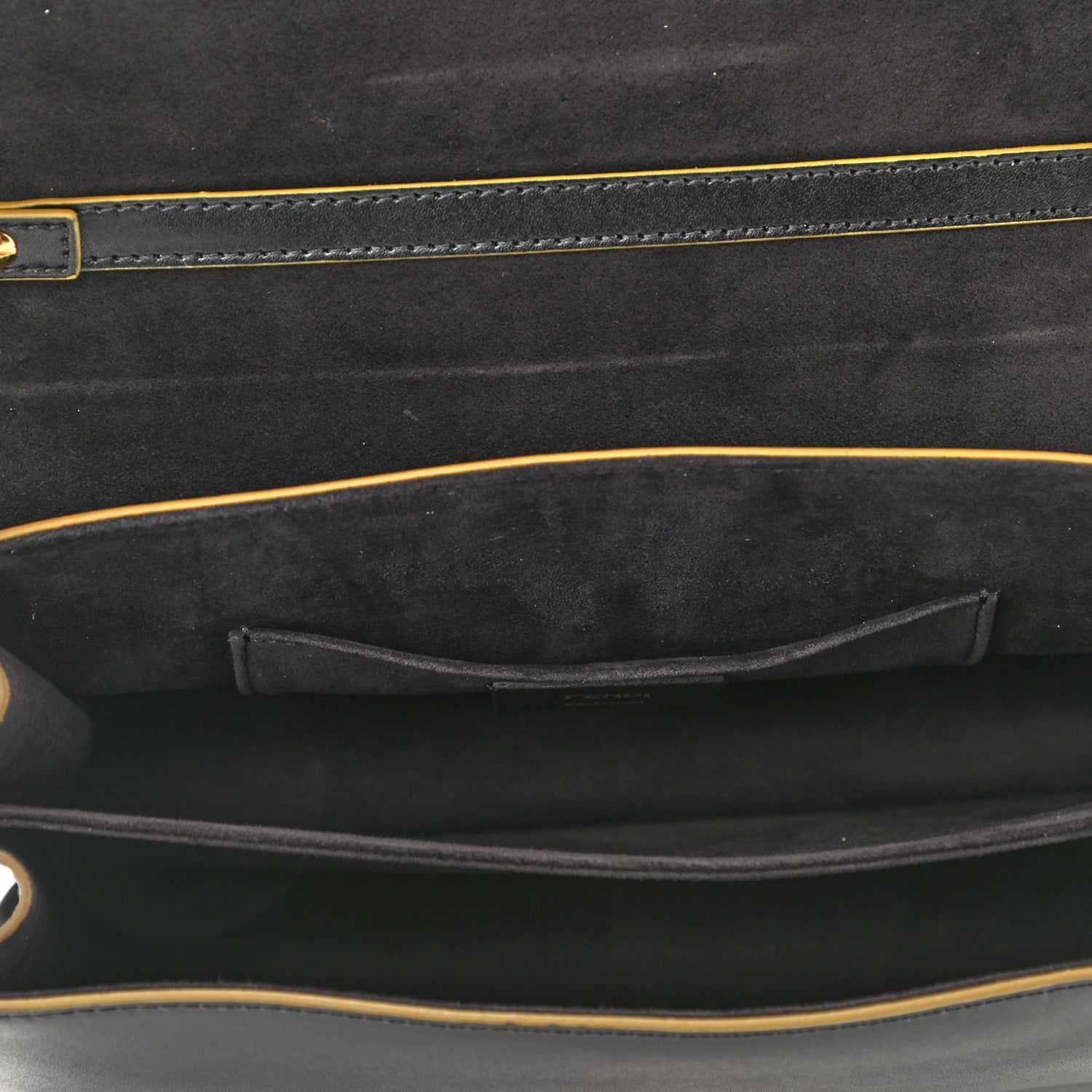 Fendi Vitello Liberty Scalloped Studded Kan I Shoulder Bag Black 5 of 8