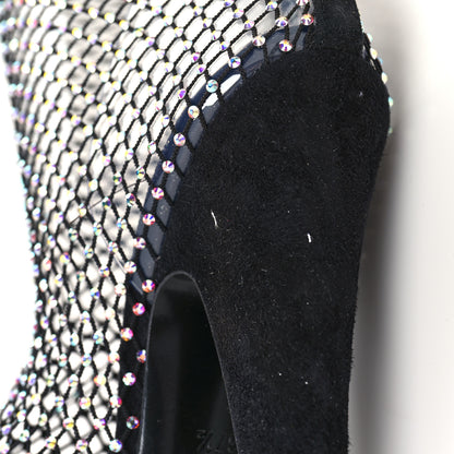 Saint Laurent Mesh Crystal 68 Knee High Boots 37.5 Black 8 of 8