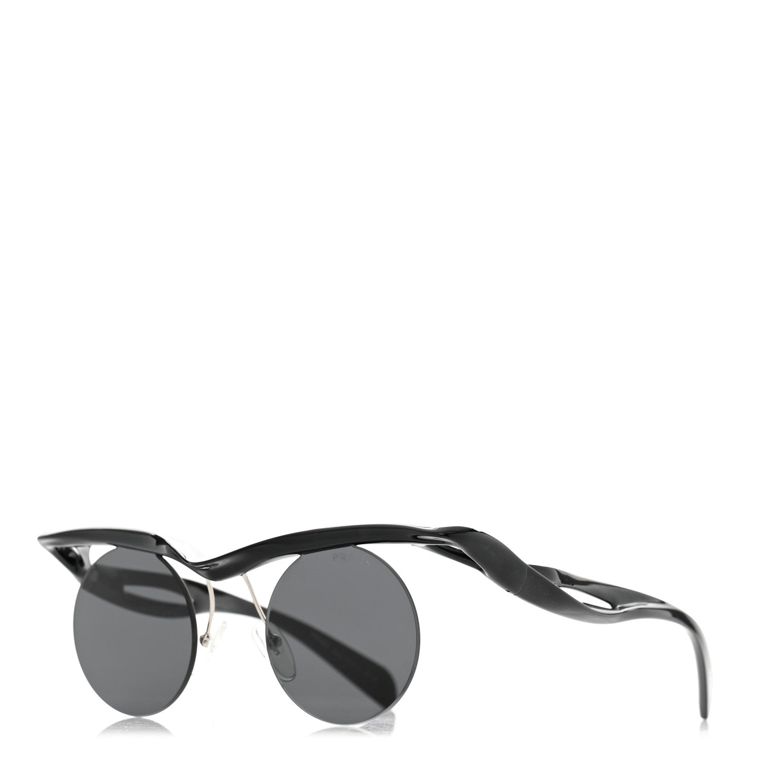 Prada Acetate Rimless Sunglasses SPR A24 Black 1 of 8