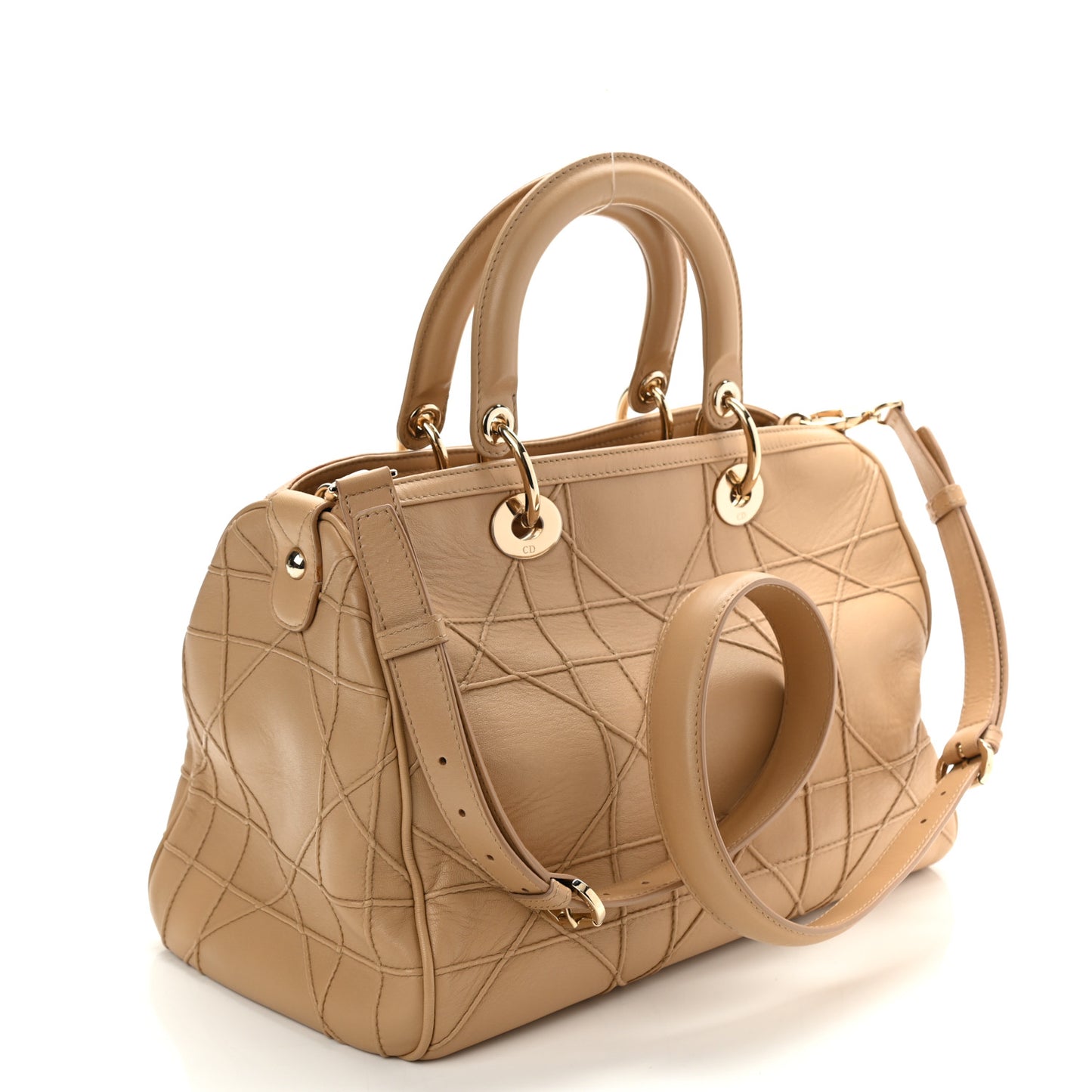 Lambskin Cannage Granville Polochon Beige