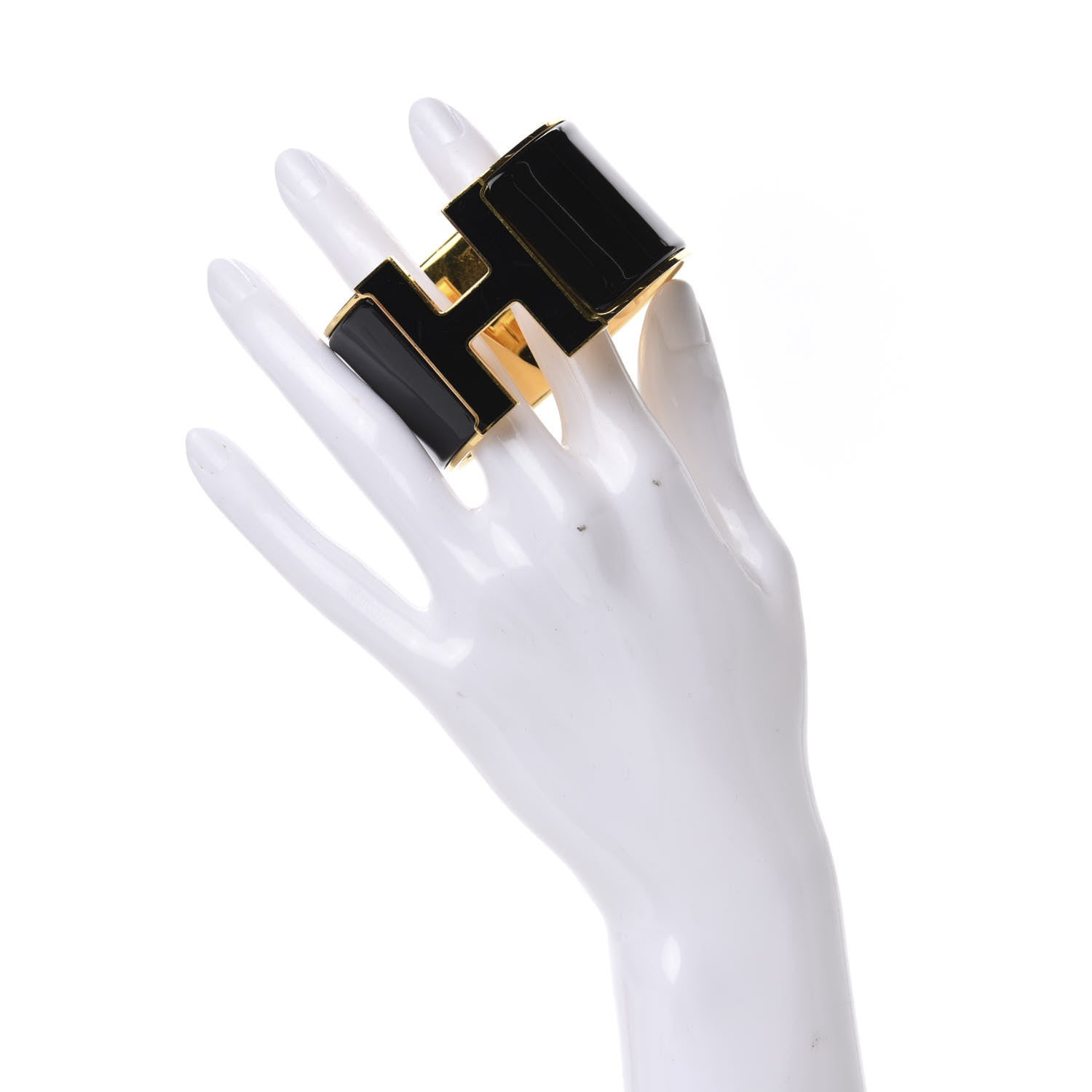 Hermes Enamel Extra Wide Clic Clac H Bracelet PM Black 2 of 4