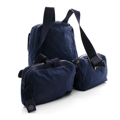 Chanel Canvas Double Waist Bag Backpack Blue 5 of 16