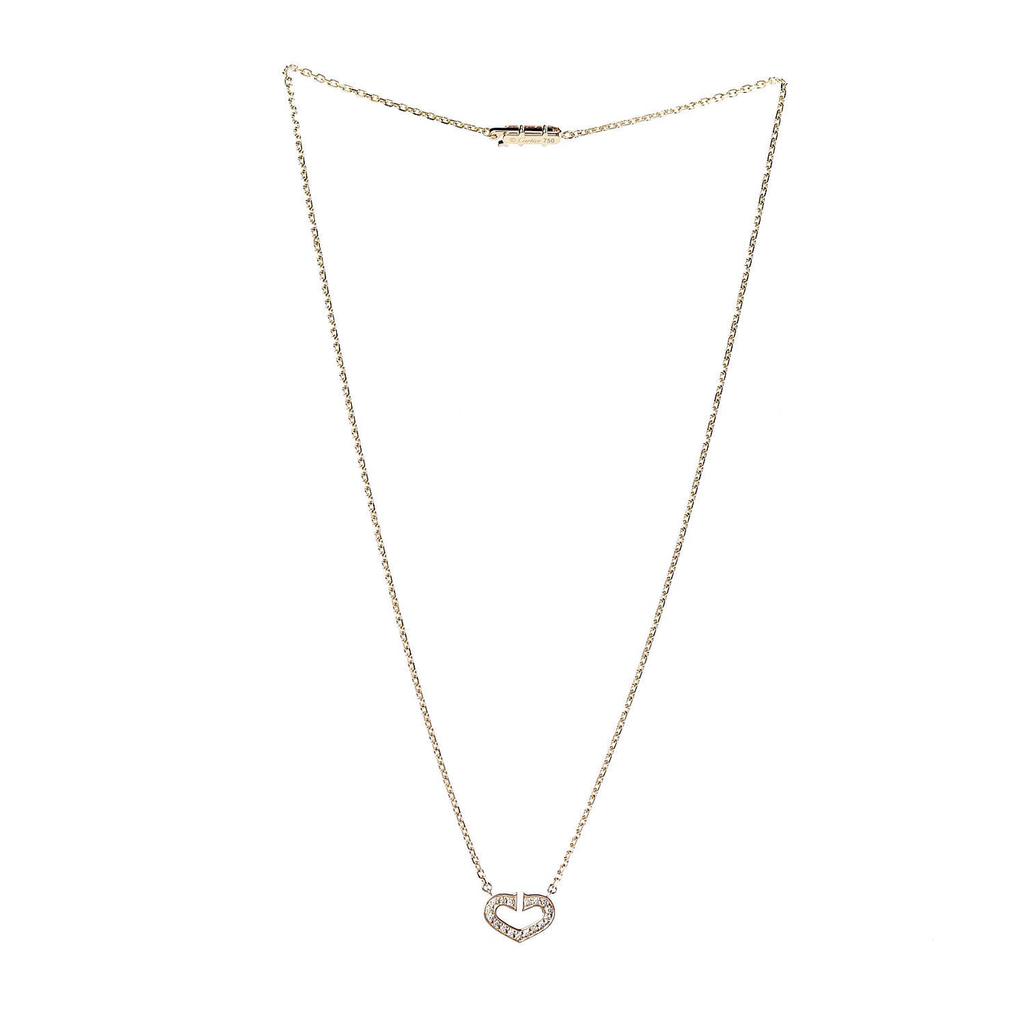 18K Yellow Gold Diamond Hearts And Symbols Pendant Necklace
