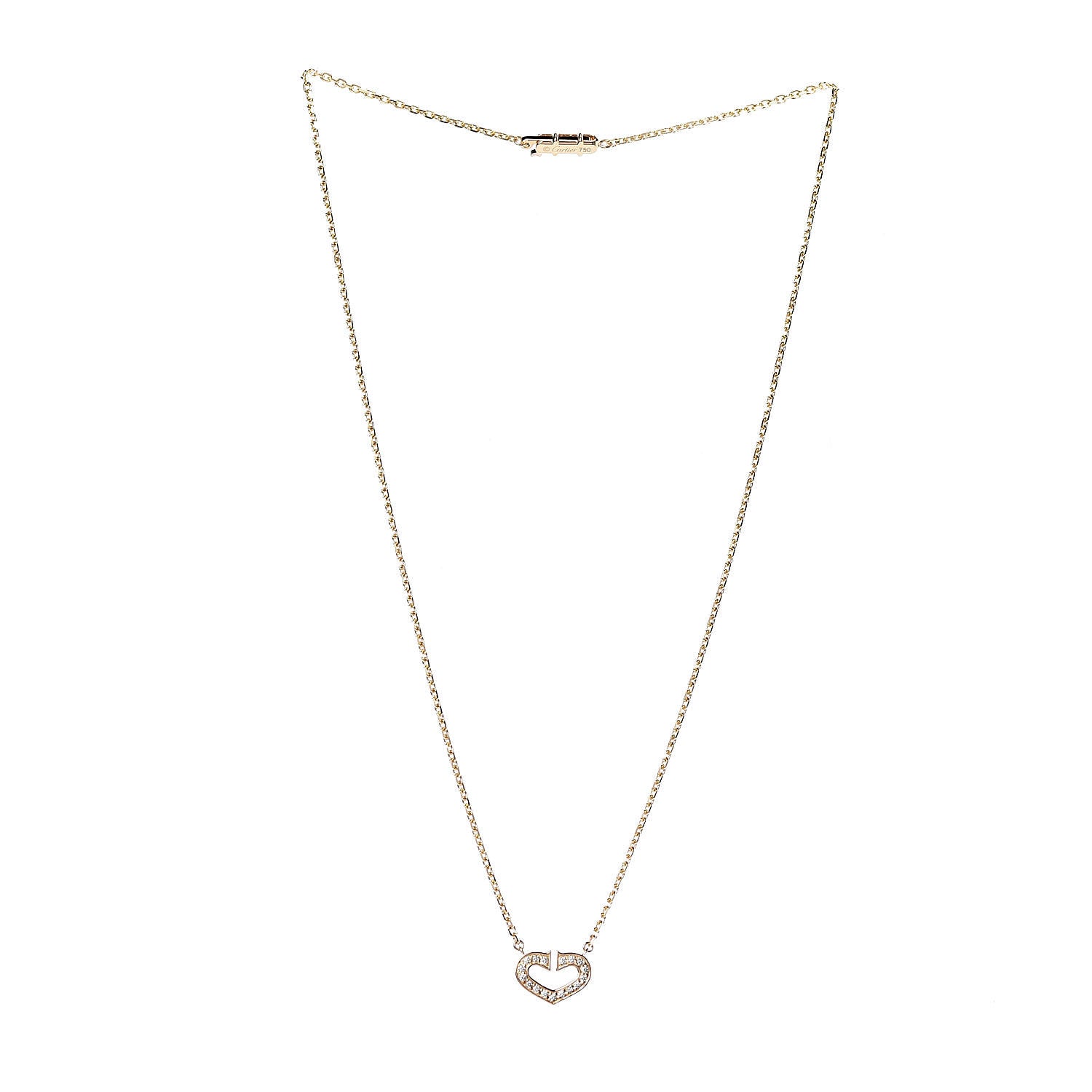 Cartier 18K Yellow Gold Diamond Hearts And Symbols Pendant Necklace 3 of 6