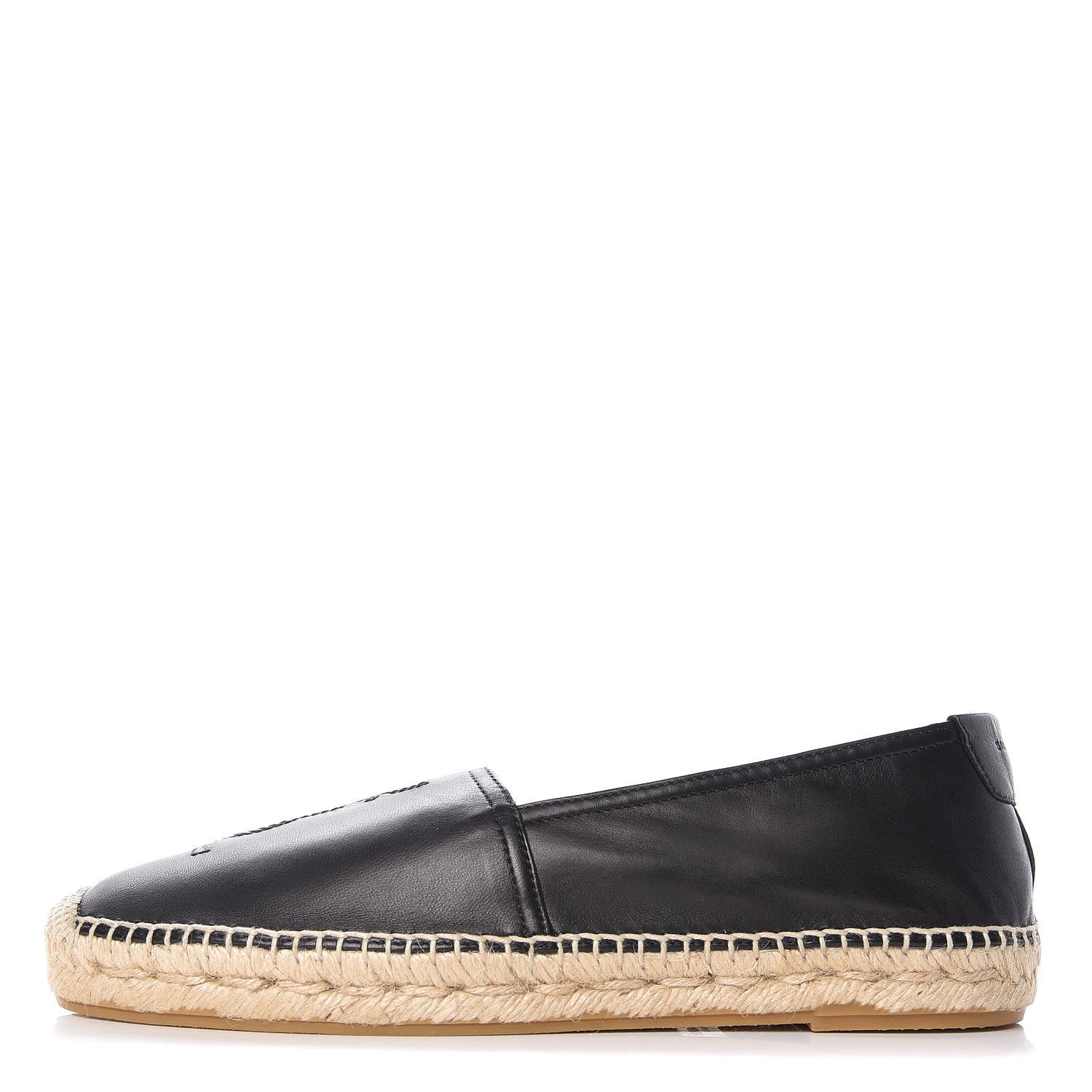 Saint Laurent Lambskin Mens Monogram Espadrilles 39 Black 1 of 9